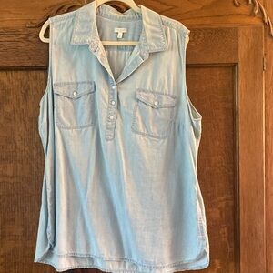 Talbots XL Light Denim sleeveless shirt